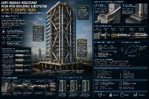 Scientific Description &mdash; Earthquake-Resistant High-Rise Building Subsystem with Telescopic Rods (instead of Cables)
