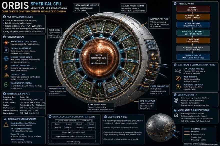 Orbis Konzept: Sphärischer Quantenprozessor
